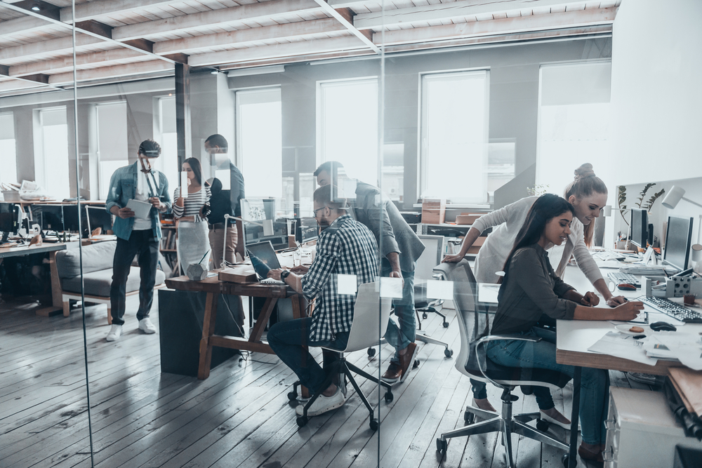 Professional agency writer drafting copy